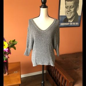 EXPRESS gray heathery v-neck sweater